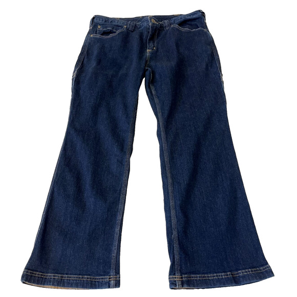 Duluth Women's Utility Jeans 16x29 Blue Eight Pockets Stretch Work - Picture 1 of 8